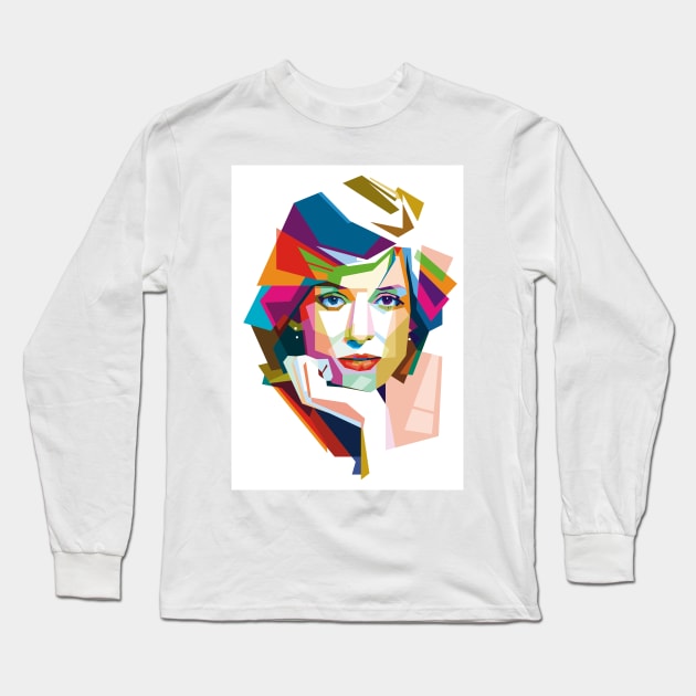WPAP lady diana Long Sleeve T-Shirt by pucil03